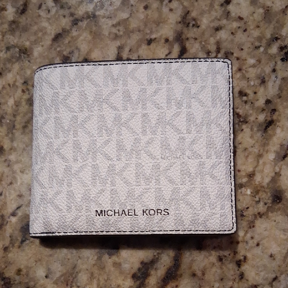Michael Kors Gray Key & Card Holder with Monogram Design